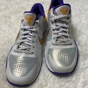 Nike Zoom Kobe 5 Del Sol 5.5Y Lakers Home 2009 HTF 386647-100 Nike Zoom Kobe 5 Del Sol 5.5Y Lakers Home 2009 HTF 386647  main image 4